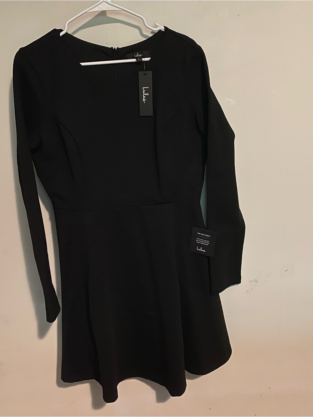 Lulu's Black Long-Sleeve Fit & Flare Dress - Classic Silhouette